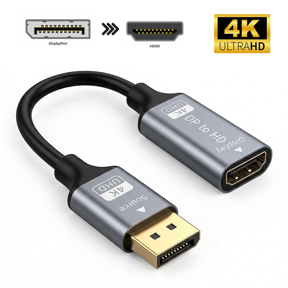 Adaptador Convertidor DisplayPort a HDMI 4K Ultra HD 20 cm