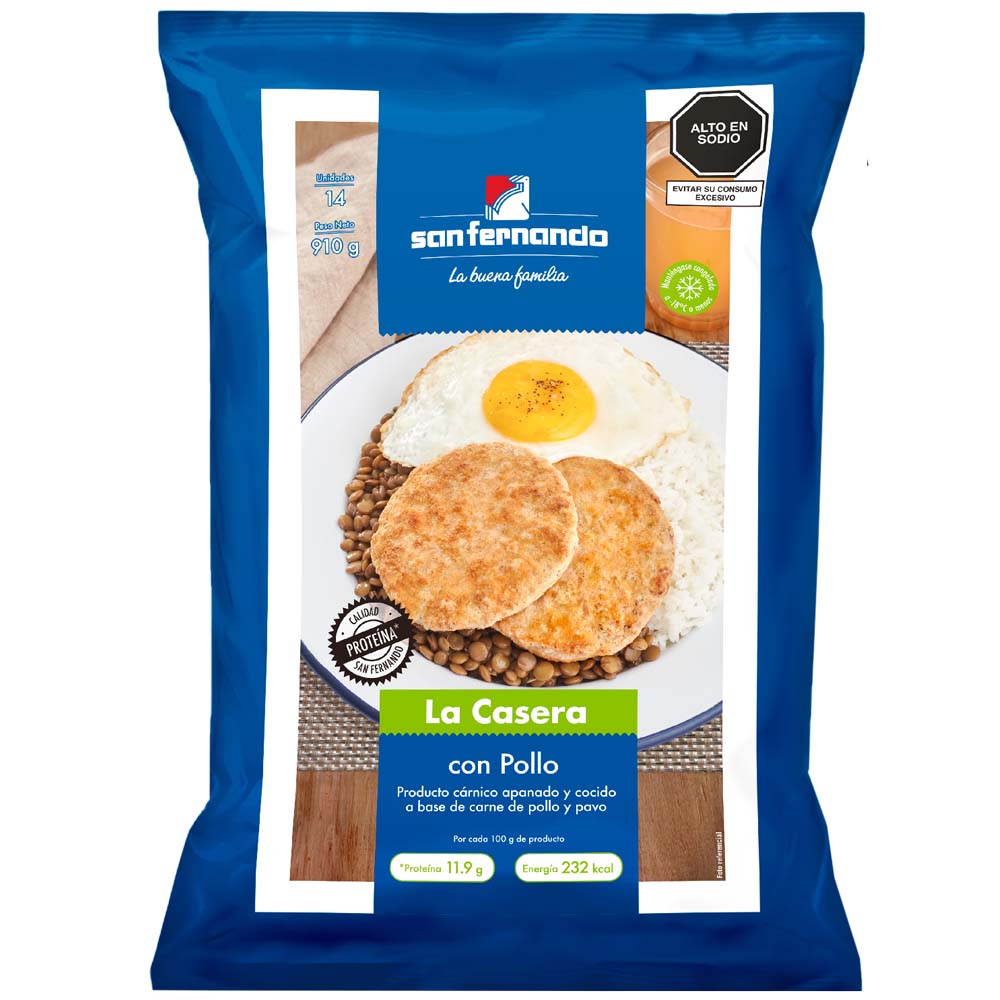 Hamburguesa La Casera de Pollo SAN FERNANDO Bolsa 
