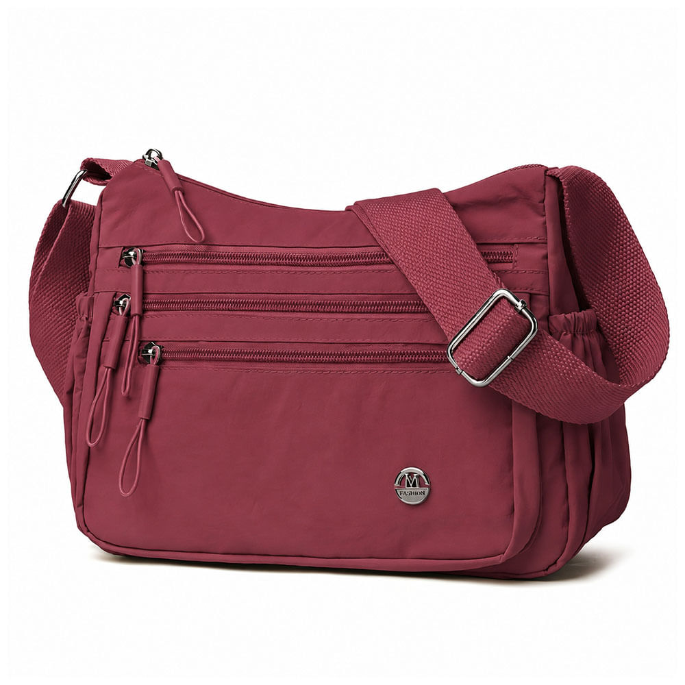 Morral para Mujer con Correa Ajustable Y Múltiples Bolsillos Guinda BP3
