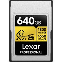 Lexar Tarjeta de Memoria CFexpress 4.0 Type A 640GB Professional GOLD - 1800 MB/s Lectura,