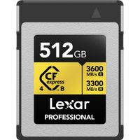Lexar CFexpress 4.0 Type B 512GB Professional GOLD - 3600 MB/s lectura, 3300 MB/s escritur