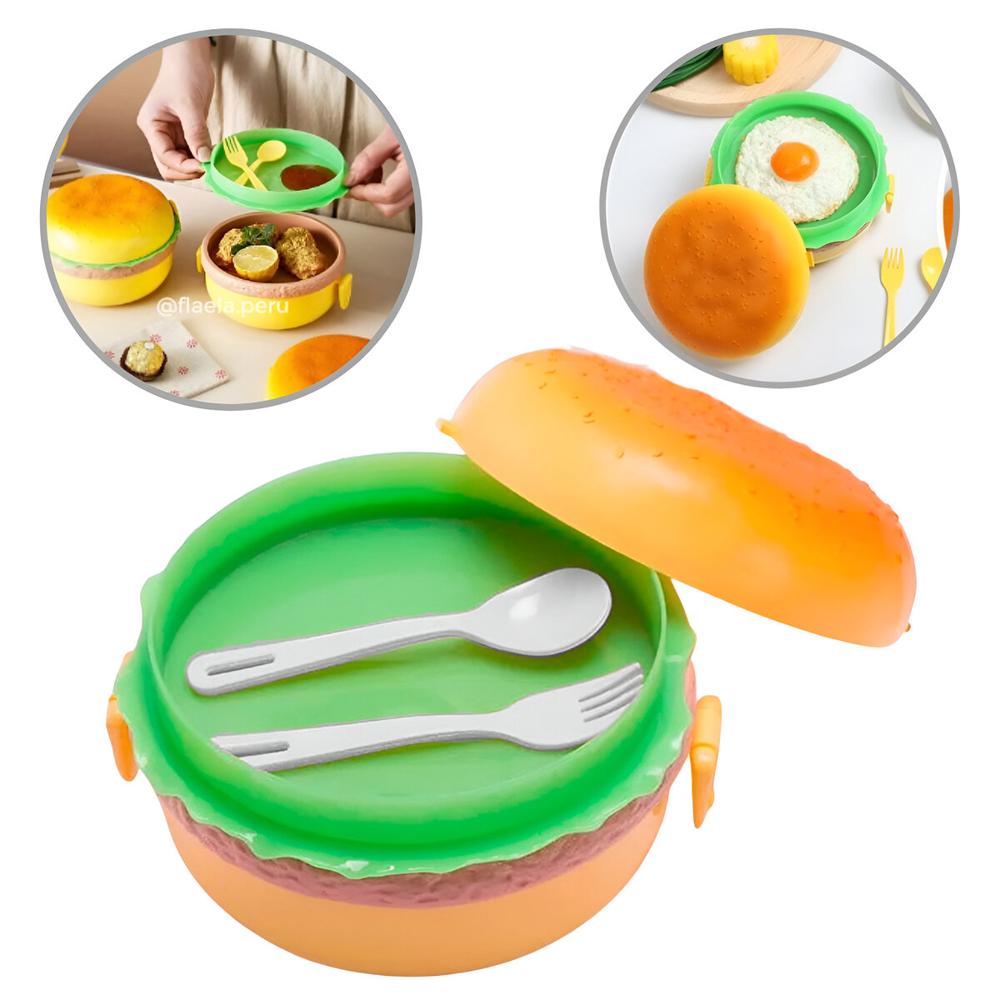 Táper Lonchera Modelo Hamburguesa Para Niños 2810001