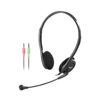 Auriculares Con Micrófono Genius Hs-200C Con Conector Dual De 3.5Mm Negro