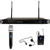 VocoPro UDX-Dual-Combo Sistema de Micrófono Inalámbrico Digital con Micrófono de Mano y