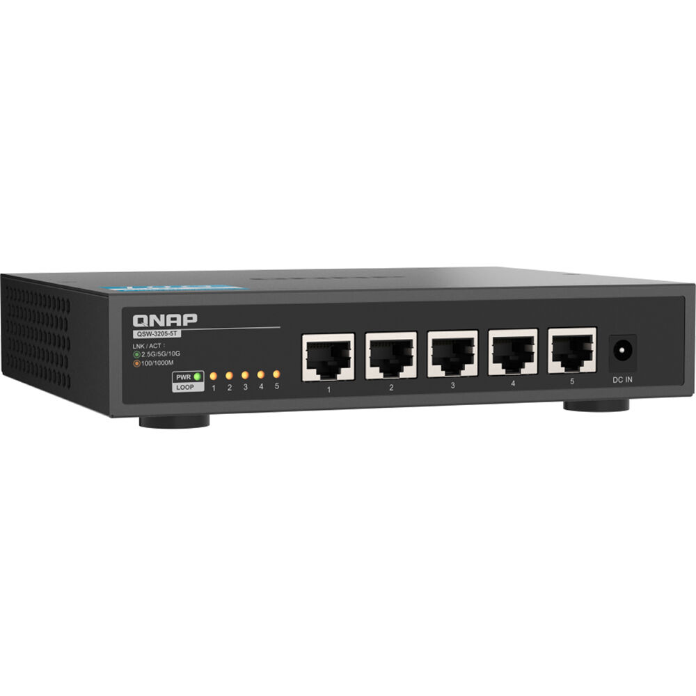 QNAP Switch de Red No Gestionado QSW-3205-5T 5 Puertos 10G RJ45, Capacidad de Conmutación