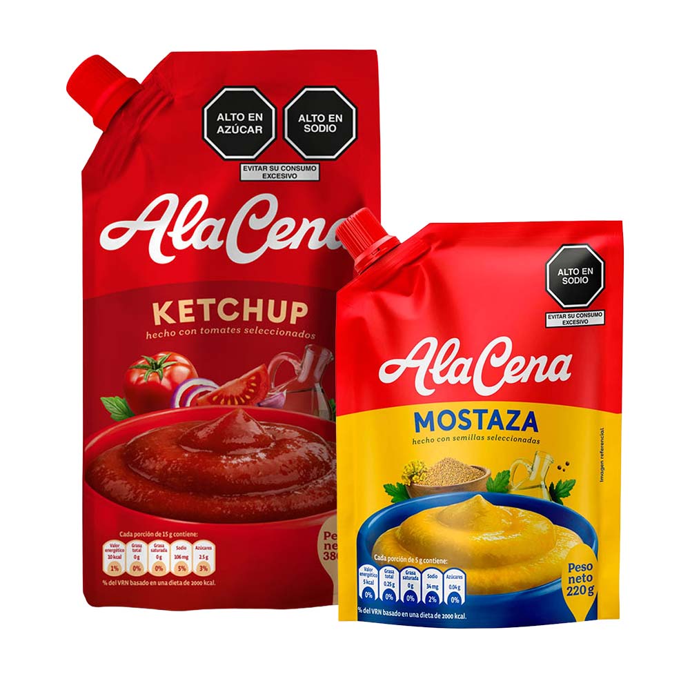 Pack Ketchup ALACENA Doypack 380g + Mostaza ALACENA Doypack 220g