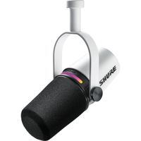 Shure MV7+ Mic Podcast XLR/USB Blanco - Micrófono Dinámico, Conexiones USB-C y XLR, Filt