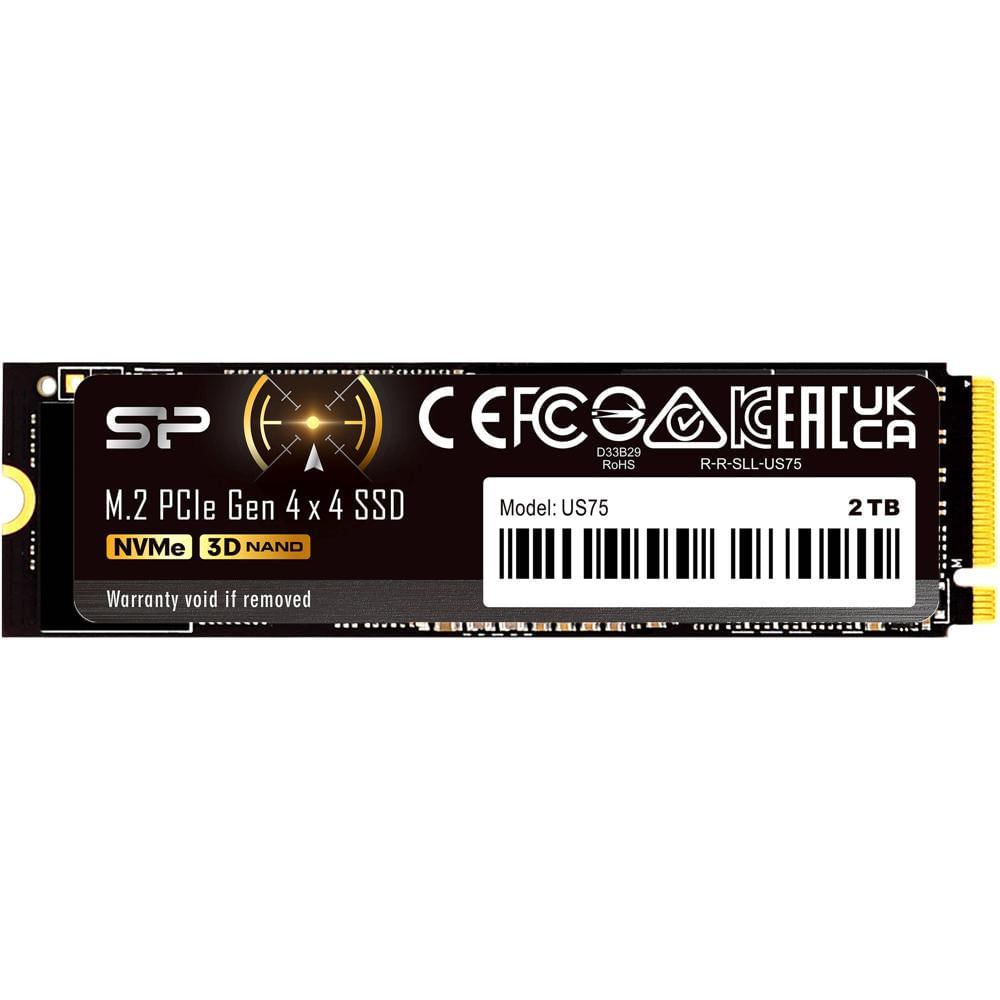 Silicon Power SSD 2TB US75 NVMe PCIe 4.0 M.2 2280 - Lectura hasta 7000 MB/s, Escritura has
