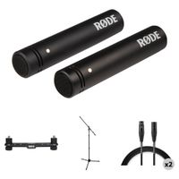 RODE M5 Matched Pair Micrófonos de Condensador Compactos con Barra Estéreo y Brazo Boom