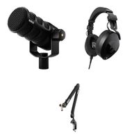 RODE PodMic Kit USB y XLR con Brazo Pro PSA1+ y Auriculares NTH-100