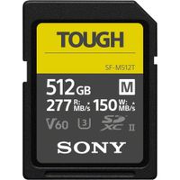 Sony Tarjeta de Memoria SDXC 512GB SF-M Tough Series UHS-II V60 - 277 MB/s Lectura, 150 MB