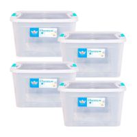 Combo Reyplast: 4 Cajas Organizadora Ultraforte 68 litros Transparente