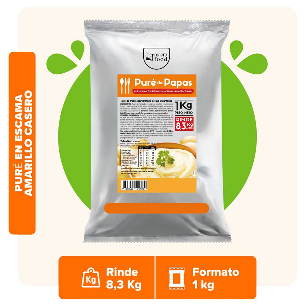 Puré Papa Amarilla MACROFOOD Bolsa 1Kg | plazaVea - Makro