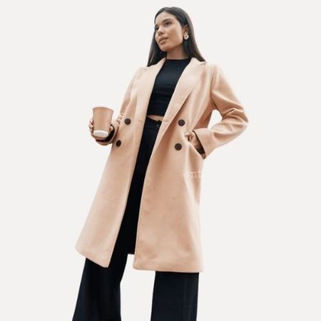 SACO PAÑO MUJER  MANGA LARGA M Beige