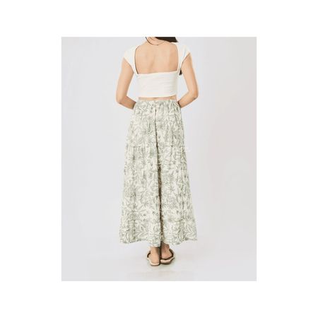 FALDA LARGA LINA BOHO MUJER M Verde