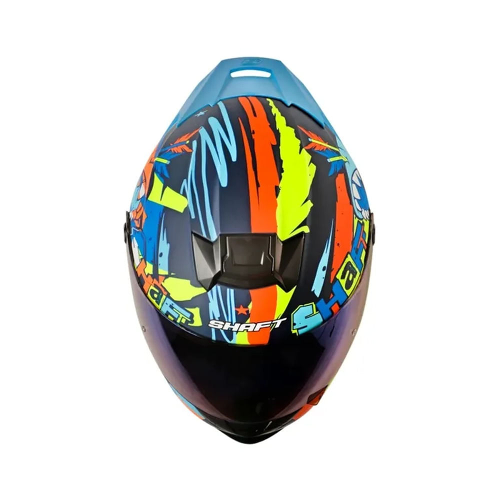 Casco Integral SHAFT SH-502SP Sharkie Azul Talla L Certificado DOT para Moto Seguridad Premium Pro Azul