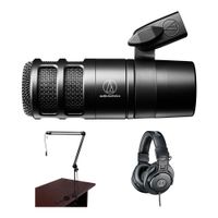 Audio-Technica AT2040 Kit de Micrófono para Podcast con Brazo de Transmisión y Auricular