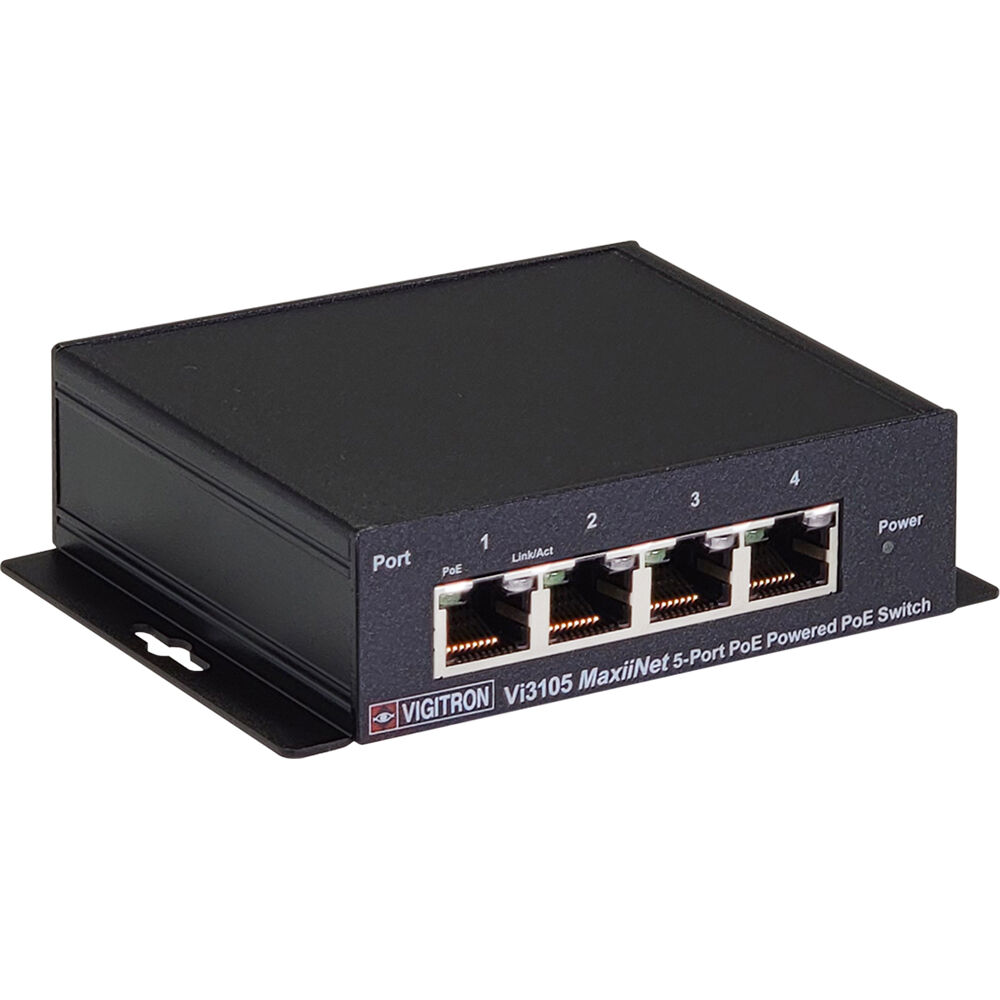 Vigitron MaxiiNet Vi3105 Switch Gestionado 4 Puertos 10/100 Mb/s PoE, Soporte de Uplink de