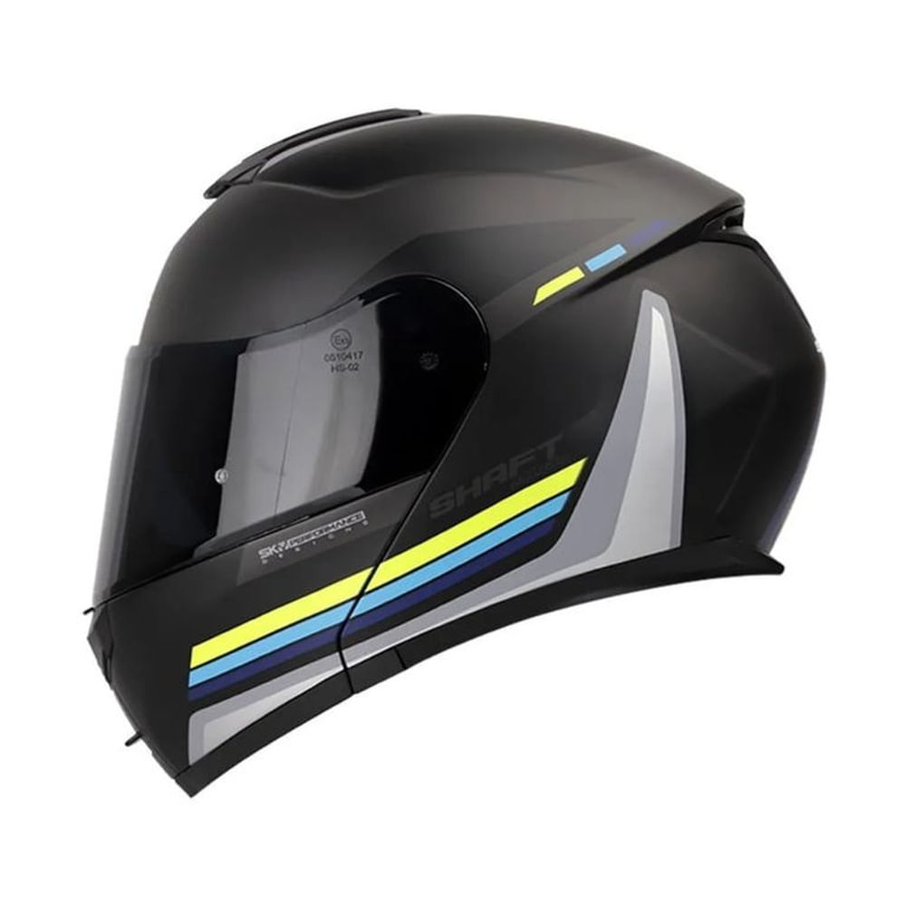 Casco Integral SHAFT SH-3910DV Legend Negro Mate Talla L Certificado ECE 22.05 para Moto Seguridad Negro