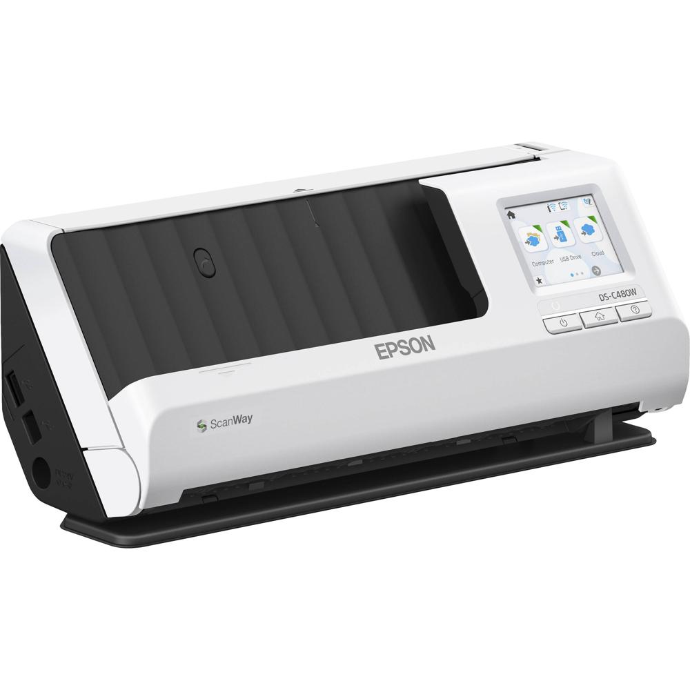 Epson Escáner de Documentos Compacto DS-C480W, ADF de 20 Hojas, Conectividad Wi-Fi y USB