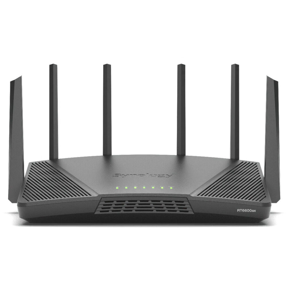 Synology Router RT6600 AX6600 Tri-Band Wi-Fi 6 2.5G Gigabit con 6 Antenas Externas y 3 Pue