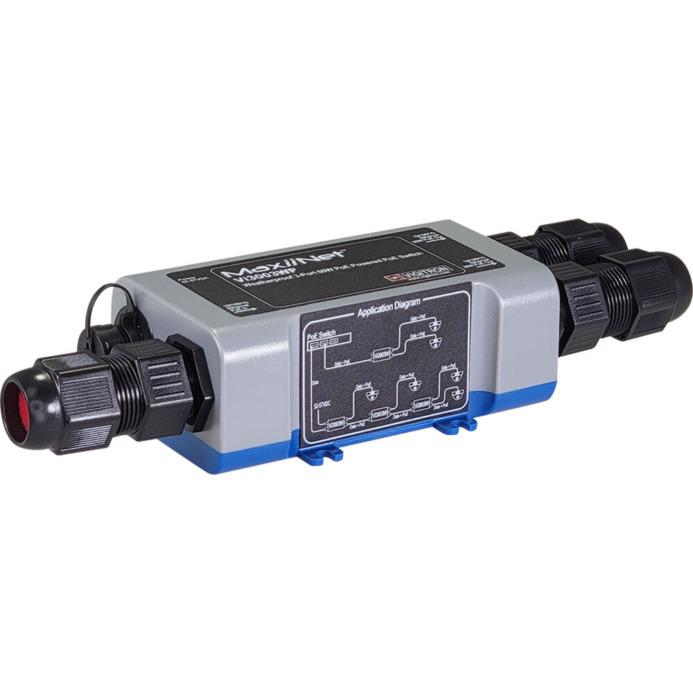 Vigitron Switch Outdoor MaxiiNet Vi3003WP 3 Puertos Gigabit PoE Tipo 3 IP67