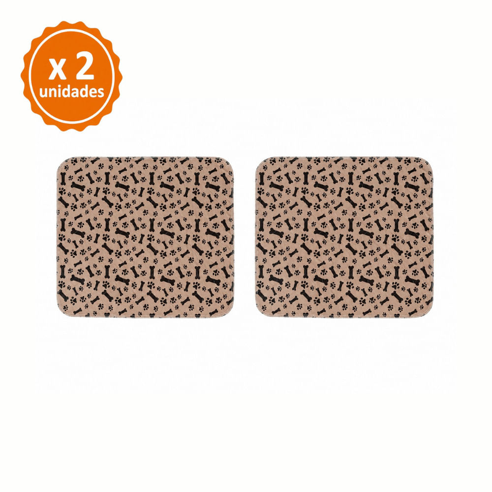 Pack x2 Mat Impermeable para mascotas Marrón talla L