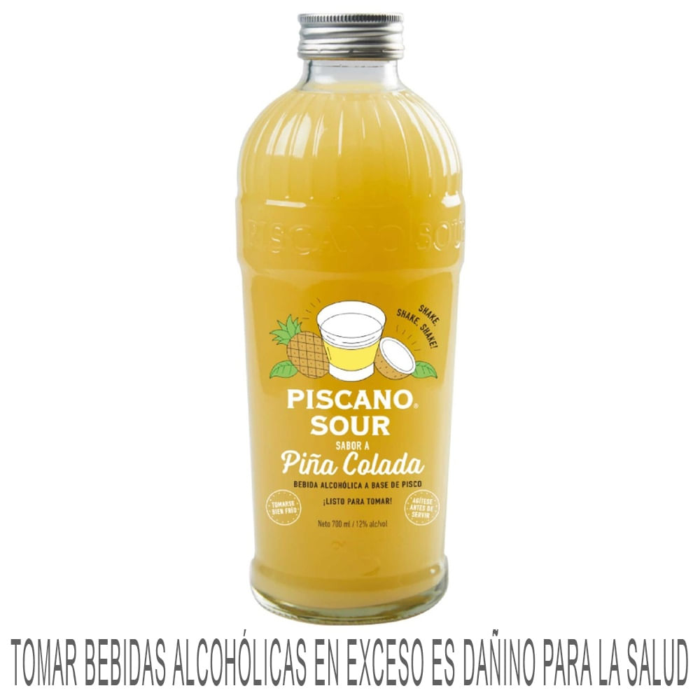 Ready To Drink (RTD) PISCANO Sour Piña Colada Botella 700ml
