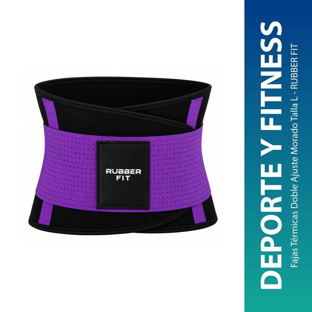 Fajas Térmicas Doble Ajuste Morado Talla L - RUBBER FIT