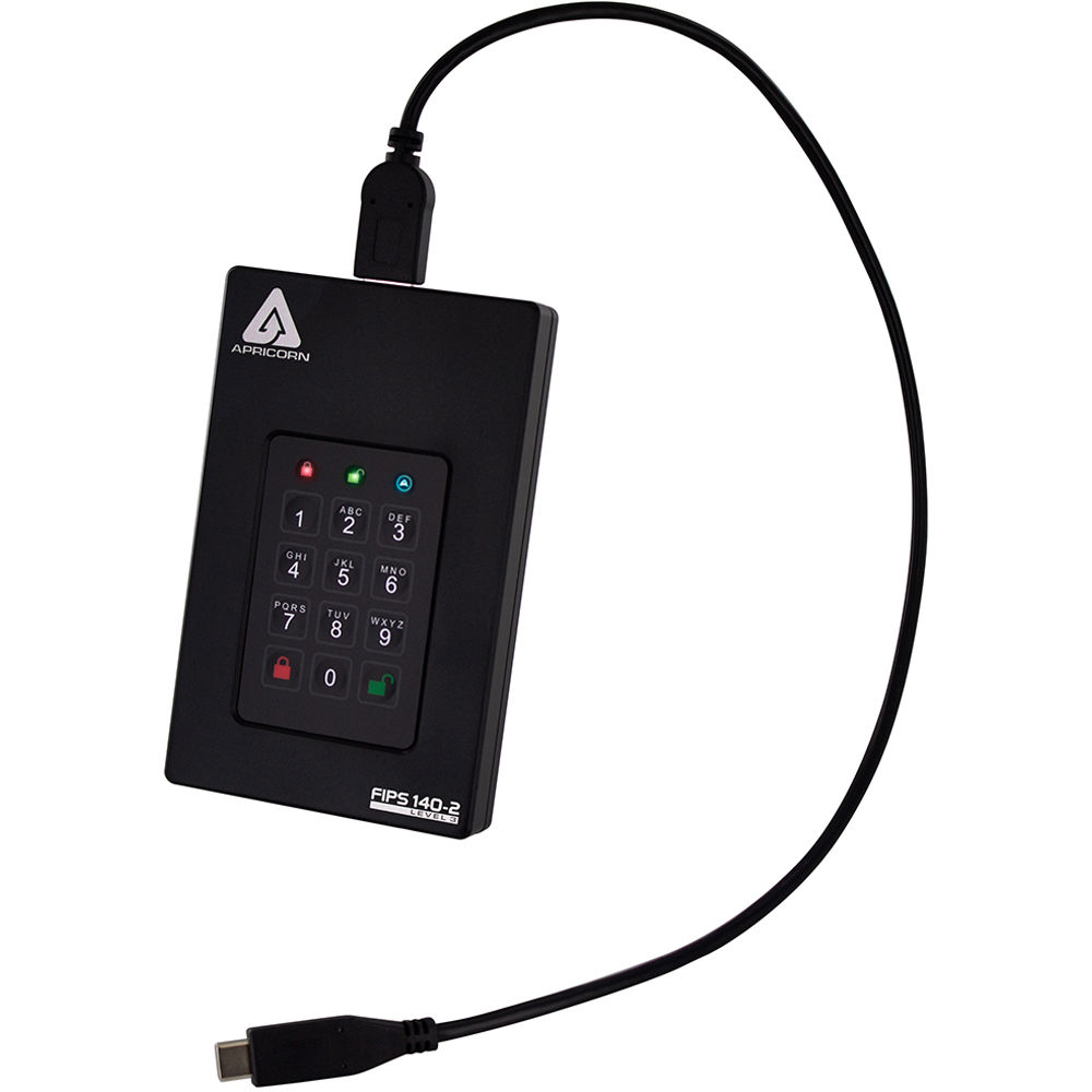Apricorn Aegis Fortress L3 500GB SSD Portátil Encriptado con Teclado de 10 Dígitos y Pro