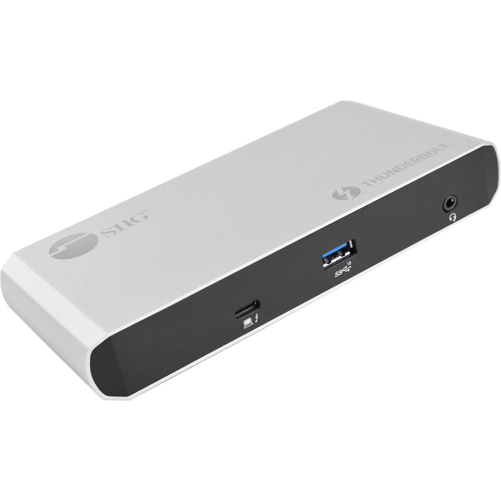 SIIG Docking Station Thunderbolt 3 Dual DP 4K - 2x USB 3.1 Gen 2 Type-C, 1x USB 3.1 Gen 2
