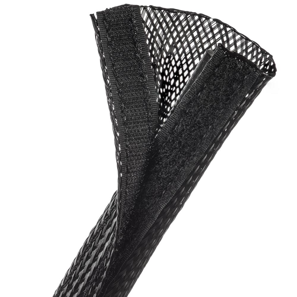 Techflex Flexo Wrap Cable Sleeving 1.25"" Diámetro 250' Longitud Black - Diseño Expandibl