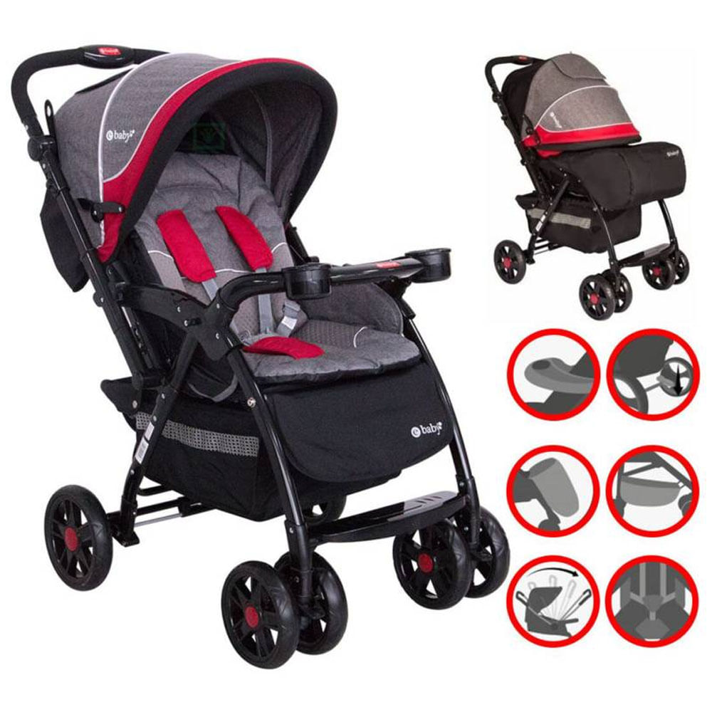 Coche Cuna Yodie 1142-1 Rojo
