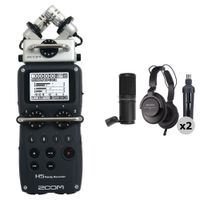 Zoom H5 Kit de Micrófono para Podcast - Grabadora, 2 Micrófonos ZDM-1, Auriculares y Sop