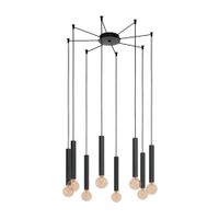 Lámpara Colgante Acero Negro EGLO Cortenova 8 Luces