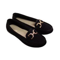Mocasin Chato Mujer Corelli Dolce Gamuza Negro