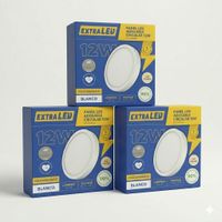 Pack x3 Panel Led Adosable Circular 12w Luz Cálida 3000K De Policarbonato Extraled