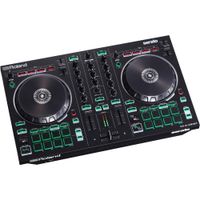 Roland DJ-202 Controlador DJ de 2 Canales y 4 Decks para Serato DJ Lite con Platters de Ba