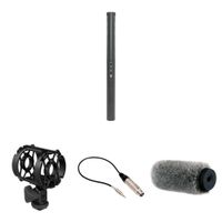 Azden SGM-250 Micrófono Shotgun Kit con Shockmount, Windshield y Cable Adaptador XLR a 3.