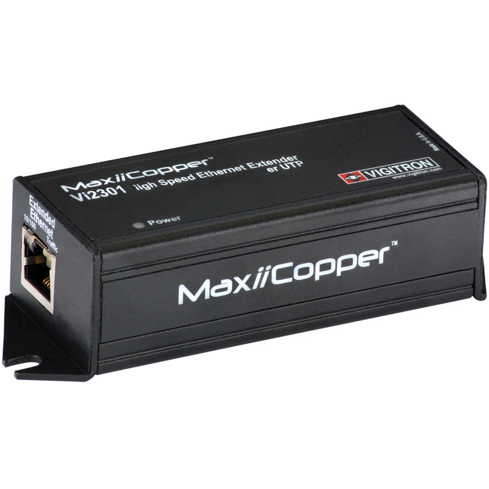 Vigitron Extensor Ethernet Vi2301A MaxiiCopper 1-Port PoE 74W, hasta 3000' (914m) sobre UT