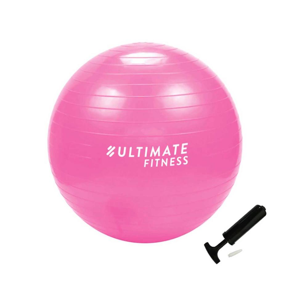 Balón Pilates 65 cm con Inflador Rosado