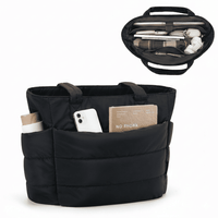 BOLSO PUFFER - TIPO TOTE BAG PARA DAMA PORTALAPTOP - Negro - Talla única