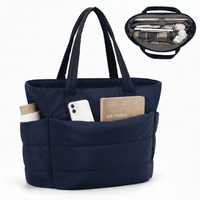 BOLSO PUFFER - TIPO TOTE BAG PARA DAMA PORTALAPTOP - Azulino - Talla única