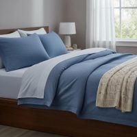 Juego de sabanas algodón pima interiotex 180 hilos Queen color Simply Denim