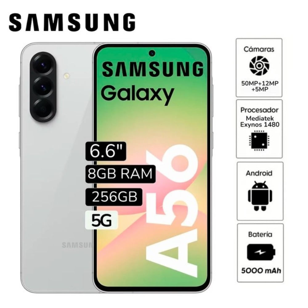 SAMSUNG GALAXY A56 5G 256GB 8GB RAM Blanco Humo
