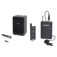 Samson Kit PA Portátil XP106w con Micrófono Lavalier y de Mano Inalámbrico - Amplificad