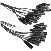 Whirlwind Medusa Snake Multitrack 12 Canales XLR (Azul, 25') - Conectores XLR Macho y Hemb
