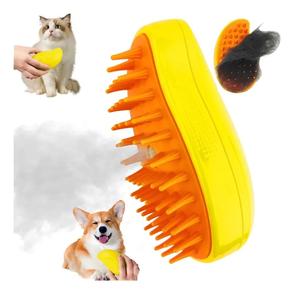 CEPILLO PEINE A VAPOR PARA GATOS Y PERROS 3 EN 1 RECARGABLE