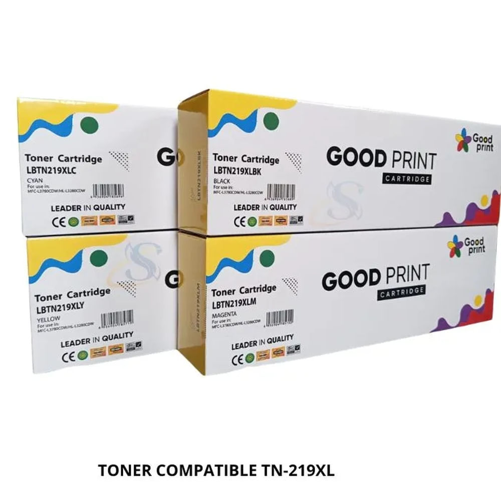 TONER COMPATIBLE TN-219XL NEGRO Y COLOR (PACK 4 COLORES)