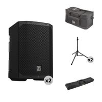 Electro-Voice EVERSE 8 Kit de Altavoces Portátiles a Batería con Soportes y Bolsas